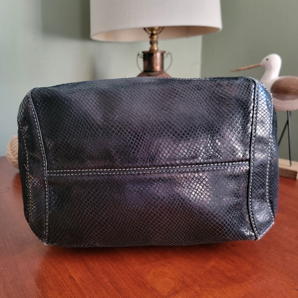 Michael Kors Delancy Large Python Embossed Irides… - image 8